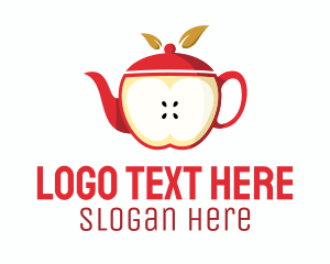 Teahouse - Red Apple Tea Teapot logo design