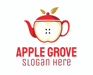 Red Apple Tea Teapot logo design