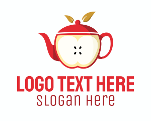 Refreshment - Red Apple Tea Teapot logo design