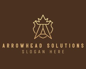 Crown Shield Letter A logo design