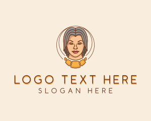 Sweets - Croissant Baker Lady logo design