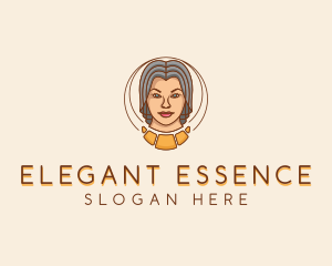 Croissant Baker Lady  logo design