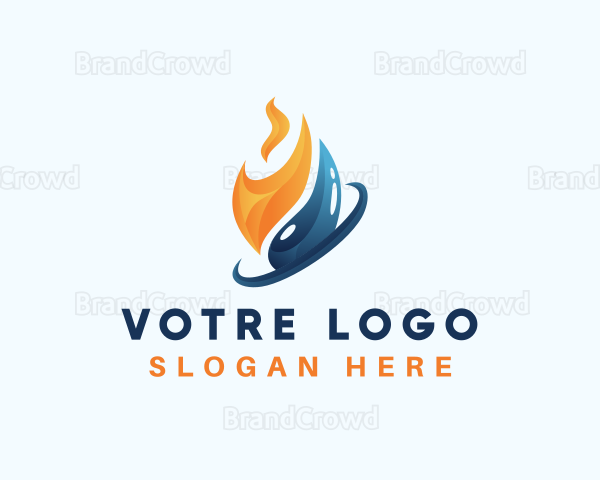 Heating Flame Droplet Logo