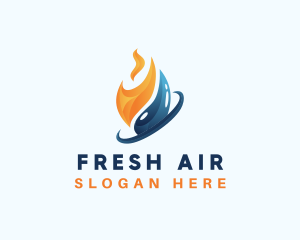 Heating Flame Droplet logo design