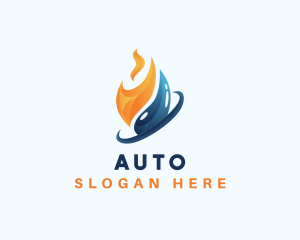 Cold - Heating Flame Droplet logo design
