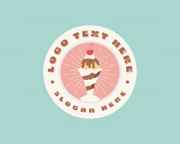 Cherry Sundae Ice Cream Logo