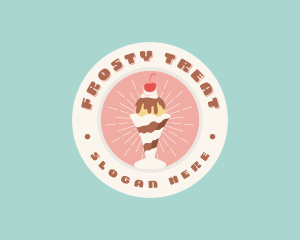 Cherry Sundae Ice Cream logo design