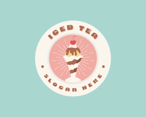 Cherry Sundae Ice Cream logo design