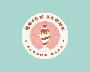 Cherry Sundae Ice Cream logo design