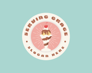 Cherry Sundae Ice Cream logo design