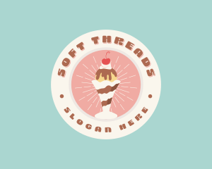 Cherry Sundae Ice Cream logo design