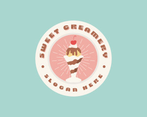 Cherry Sundae Ice Cream logo design