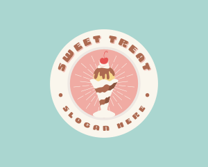 Sundae - Cherry Sundae Ice Cream logo design