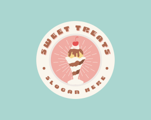 Cherry Sundae Ice Cream logo design