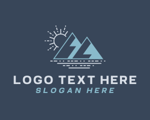 Sunset - Mountain Lake Sunrise logo design