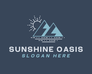 Mountain Lake Sunrise logo design