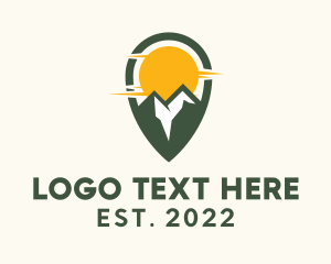 Trip - Outdoor Mountain Pin Location logo design