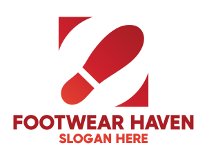 Boots - Red Footprint Badge logo design