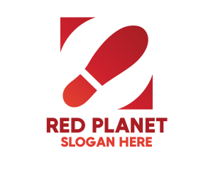 Red Footprint Badge logo design