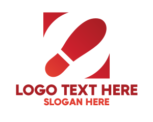 Kicks - Design del logo del badge dell'impronta rossa