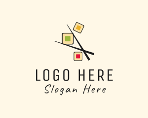 Sushi Chopsticks Restaurant Logo