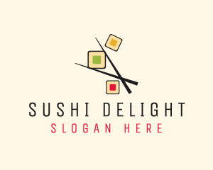 Sushi Chopsticks Restaurant logo design