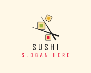 Sushi Chopsticks Restaurant logo design