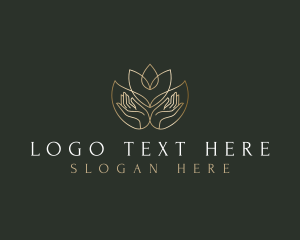 Yoga - Lotus Hand Wellness logo design
