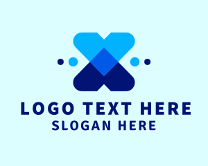 Cryptocurrency - Blue Fintech Letter X logo design