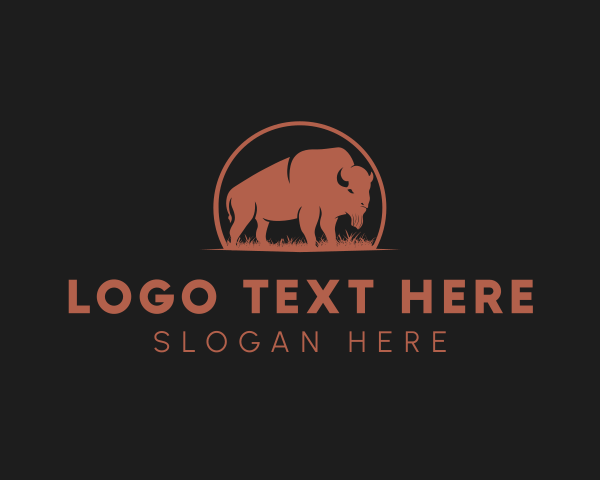 Steak - Bison Ranch Meat logo design