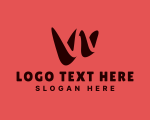 Negative Space - Modern Multimedia Company Letter W logo design