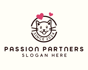 Kitten Pet Love logo design