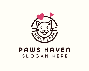 Kitten Pet Love logo design