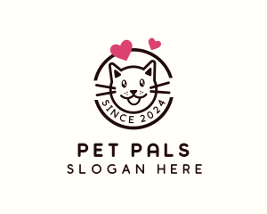 Kitten Pet Love logo design