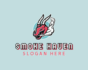 Smoke - Dragon Vaping Smoking logo design