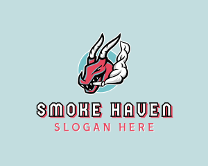 Smoking - Dragon Vaping Smoking logo design