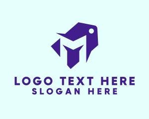 Shopaholic - Violet Price Tag Letter M logo design