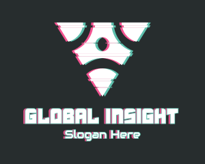 Stream - Abstract Triangle Glitch logo design