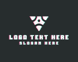 Abstract Triangle Glitch Logo