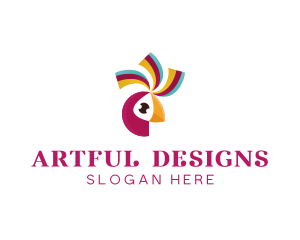 Festive Parrot Bird logo design