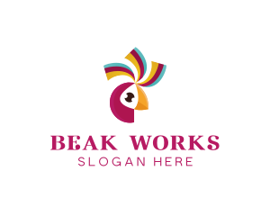 Beak - Festive Parrot Bird logo design