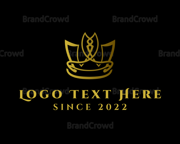 Gold Beauty Pageant Crown Logo