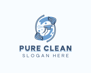 Mop Clean Sanitation logo design