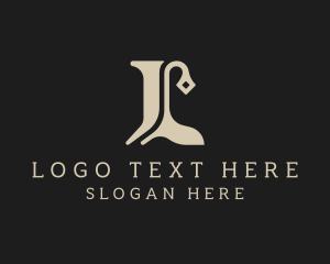 Decal - Studio Calligraphy Letter L logo design