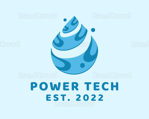 Blue Water Droplet Logo