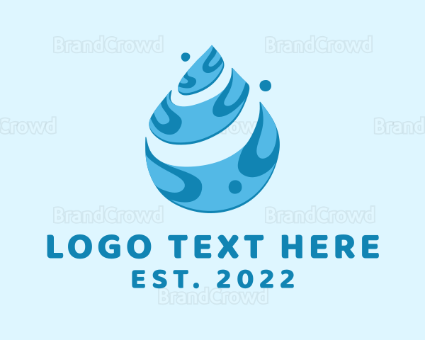 Blue Water Droplet Logo