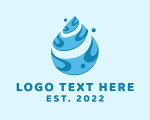 Refilling Station - Blue Water Droplet logo design