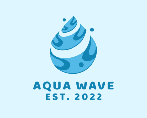 Blue Water Droplet logo design