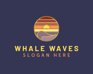 Wave Sunset Beach logo design