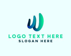 Stylish - Modern Wavy Letter W logo design